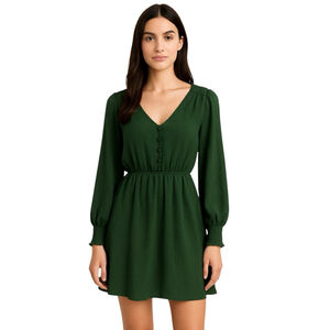 BB Dakota Women Babydoll Casual Feminine Romantic Stretch Mini Dress Small Green